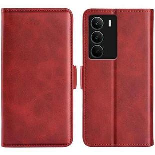For Realme C71 4G Dual-side Magnetic Buckle Horizontal Flip Leather Phone Case(Red)