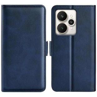 For Realme 15 5G / 15 Pro 5G Dual-side Magnetic Buckle Horizontal Flip Leather Phone Case(Dark Blue)