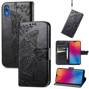 For vivo Y91C Butterfly Love Flower Embossed Leather Phone Case(Black)