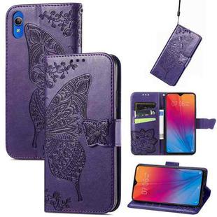 For vivo Y91C Butterfly Love Flower Embossed Leather Phone Case(Purple)