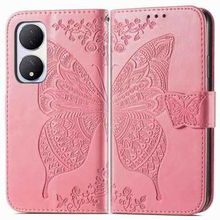 For vivo Y100 5G IDN Butterfly Love Flower Embossed Leather Phone Case(Pink)