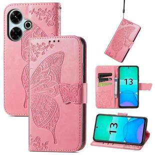 For Xiaomi Redmi 13 4G Butterfly Love Flower Embossed Leather Phone Case(Pink)