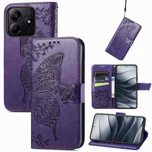 For Xiaomi Redmi Note 14 5G Butterfly Love Flower Embossed Leather Phone Case(Purple)