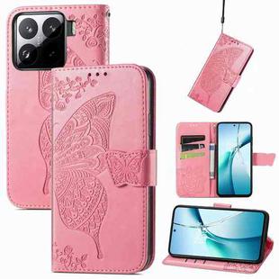 For Xiaomi 15 Butterfly Love Flower Embossed Leather Phone Case(Pink)