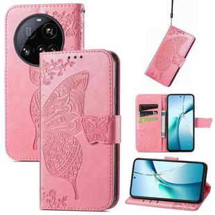 For Xiaomi 15 Ultra Butterfly Love Flower Embossed Leather Phone Case(Pink)