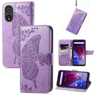 For Cubot P60 Butterfly Love Flower Embossed Leather Phone Case(Lavender)