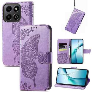 For Honor 200 Smart Butterfly Love Flower Embossed Leather Phone Case(Lavender)