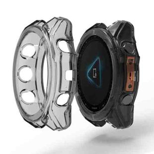 For Garmin Fenix 8 AMOLED / MIP 47mm ENKAY Hat-Prince Transparent TPU Frame Drop Protection Case(Grey)