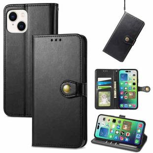 For  iPhone 15 Pro Retro Solid Color Buckle Leather Phone Case(Black)