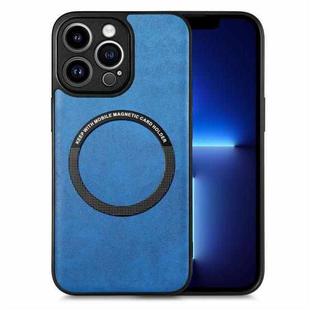For iPhone 13 Pro Solid Color Leather Skin Back Cover Phone Case(Blue)