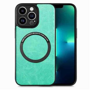 For iPhone 13 Pro Max Solid Color Leather Skin Back Cover Phone Case(Green)