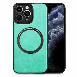 For iPhone 11 Pro Solid Color Leather Skin Back Cover Phone Case(Green)