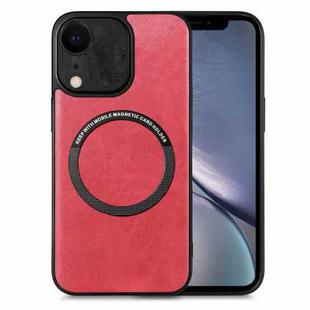 For iPhone XR Solid Color Leather Skin Back Cover Phone Case(Red)