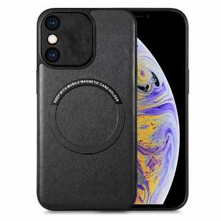 For iPhone XS Max Solid Color Leather Skin Back Cover Phone Case(Black)