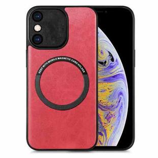 For iPhone XS Max Solid Color Leather Skin Back Cover Phone Case(Red)