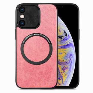 For iPhone XS Max Solid Color Leather Skin Back Cover Phone Case(Pink)