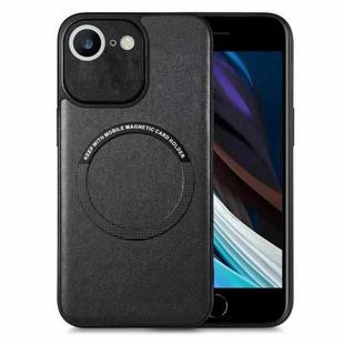 For iPhone SE 2022 / 7 / 8 Solid Color Leather Skin Back Cover Phone Case(Black)