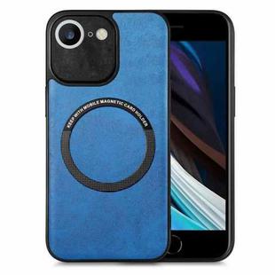 For iPhone SE 2022 / 7 / 8 Solid Color Leather Skin Back Cover Phone Case(Blue)