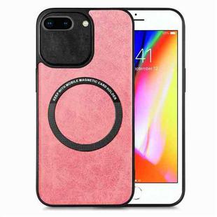 For iPhone 7 Plus / 8 Plus Solid Color Leather Skin Back Cover Phone Case(Pink)