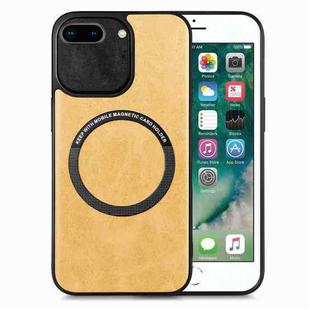 For iPhone 6 Plus / 6s Plus Solid Color Leather Skin Back Cover Phone Case(Yellow)