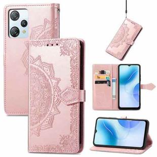 For Blackview A53 Mandala Flower Embossed Leather Phone Case(Rose Gold)