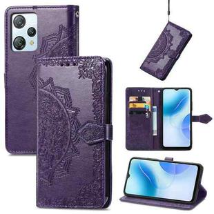 For Blackview A53 Mandala Flower Embossed Leather Phone Case(Purple)