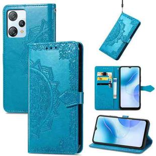 For Blackview A53 Mandala Flower Embossed Leather Phone Case(Blue)