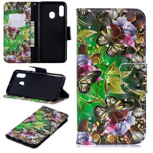 3D Colored Drawing Pattern Horizontal Flip Leather Case for Samsung Galaxy A20&A30, with Holder & Card Slots & Wallet(Banana Leaf)