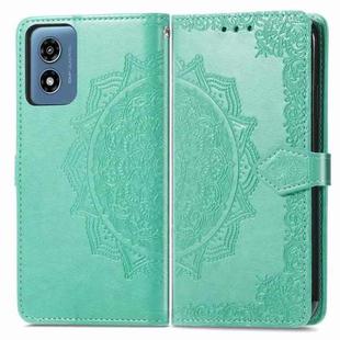 For Motorola Moto G Play 2024 Mandala Flower Embossed Leather Phone Case(Green)