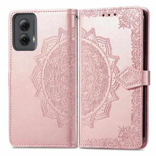 For Motorola Moto G Power 5G 2024 Mandala Flower Embossed Leather Phone Case(Rose Gold)