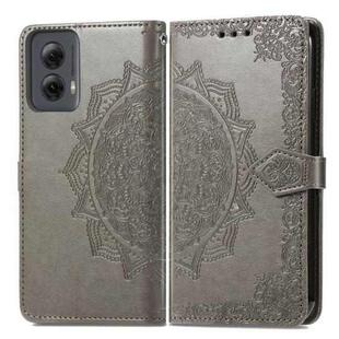 For Motorola Moto G Power 5G 2024 Mandala Flower Embossed Leather Phone Case(Gray)