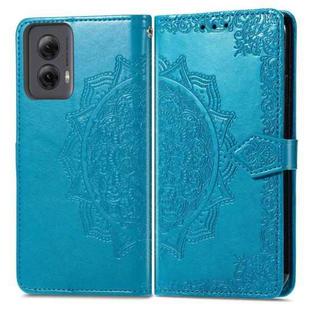 For Motorola Moro G Power 5G 2024 Mandala Flower Embossed Leather Phone Case(Blue)