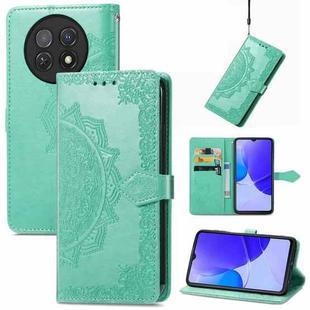 For Huawei Enjoy 60X Mandala Flower Embossed Leather Phone Case(Green)