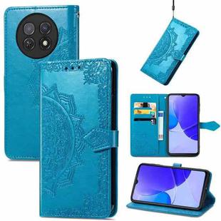 For Huawei Enjoy 60X Mandala Flower Embossed Leather Phone Case(Blue)
