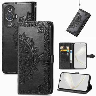 For Huawei Nova 11 Mandala Flower Embossed Leather Phone Case(Black)