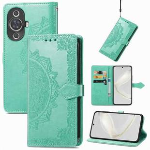 For Huawei Nova 11 Mandala Flower Embossed Leather Phone Case(Green)