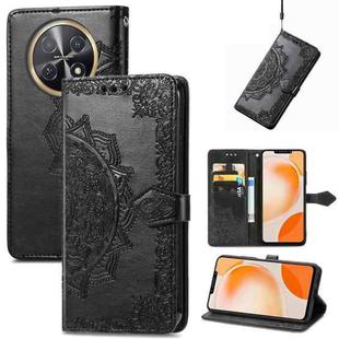 For Huawei Nova Y91 Mandala Flower Embossed Leather Phone Case(Black)