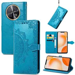 For Huawei Nova Y91 Mandala Flower Embossed Leather Phone Case(Blue)