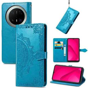 For Huawei Mate 70 Pro Mandala Flower Embossed Leather Phone Case(Blue)