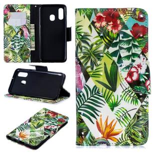 3D Colored Drawing Pattern Horizontal Flip Leather Case for Samsung Galaxy A40, with Holder & Card Slots & Wallet(Banana Leaf)