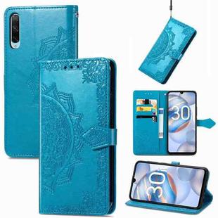 For Honor 30i Mandala Flower Embossed Leather Phone Case(Blue)