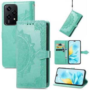 For Honor 200 Lite Global Mandala Flower Embossed Leather Phone Case(Green)