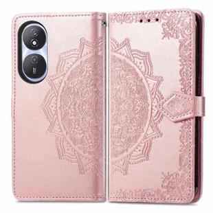 For Honor Play 50 Plus Mandala Flower Embossed Leather Phone Case(Rose Gold)