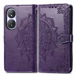 For Honor Play 50 Plus Mandala Flower Embossed Leather Phone Case(Purple)