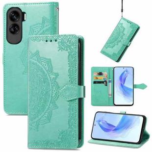 For Honor 90 Lite Mandala Flower Embossed Leather Phone Case(Green)