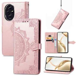 For Honor 200 Pro Mandala Flower Embossed Leather Phone Case(Rose Gold)