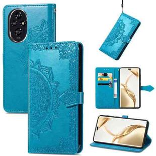 For Honor 200 Pro Mandala Flower Embossed Leather Phone Case(Blue)