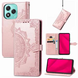 For Honor 400 Lite Mandala Flower Embossed Leather Phone Case(Rose Gold)