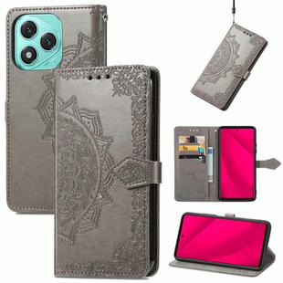 For Honor 400 Lite Mandala Flower Embossed Leather Phone Case(Gray)