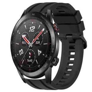 For Huawei Watch GT3 Pro 46mm Long & Short Sports Solid Color Silicone Watch Band Set(Black)